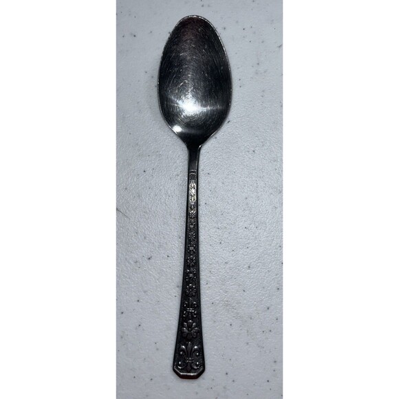 Interpur FLORENZ Stainless 1 Petal Black Textured Spoon ~6.5” - Picture 1 of 7